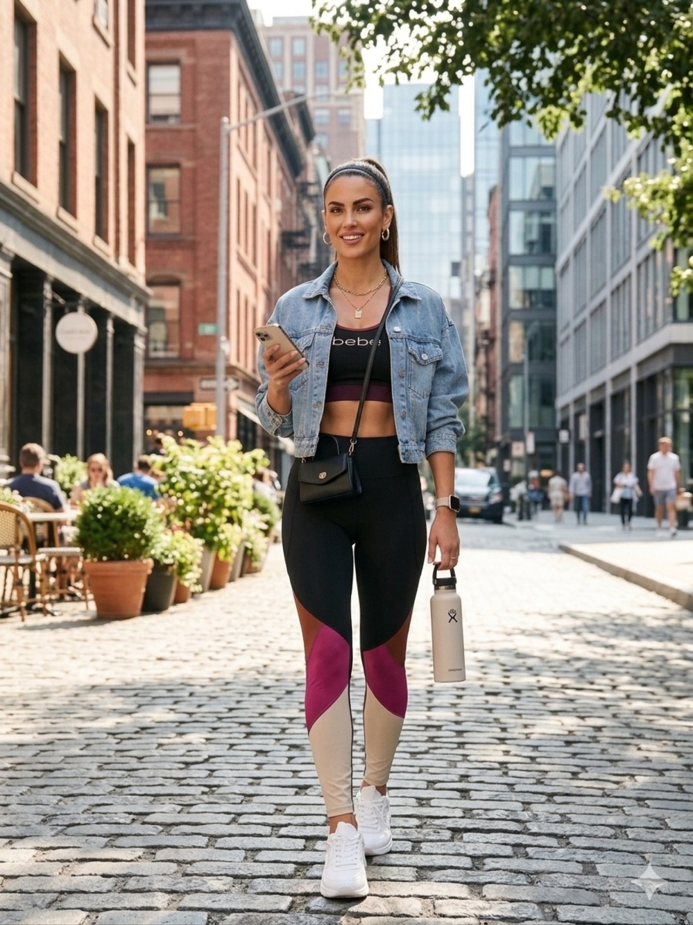 BEBE colorblock multicolor leggings
